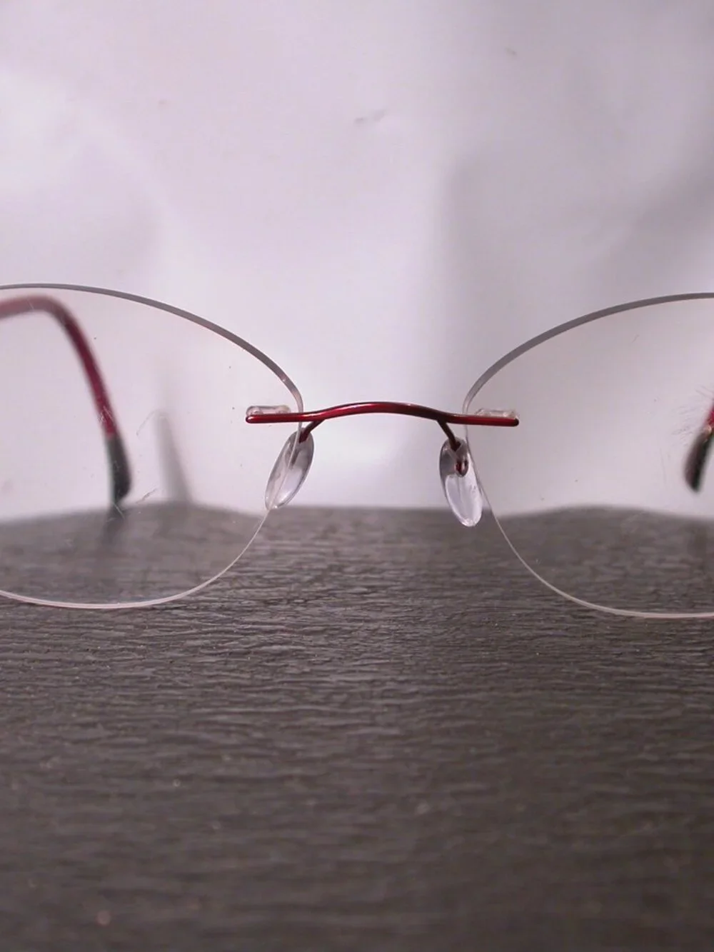 Silhouette Titan Frameless Red Wire Light Weight Eyeglasses Made in Austria